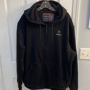 Ororo black heated fleece zip up hoodie